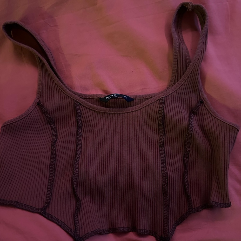 SHEIN Ribbed Brown Bra Top